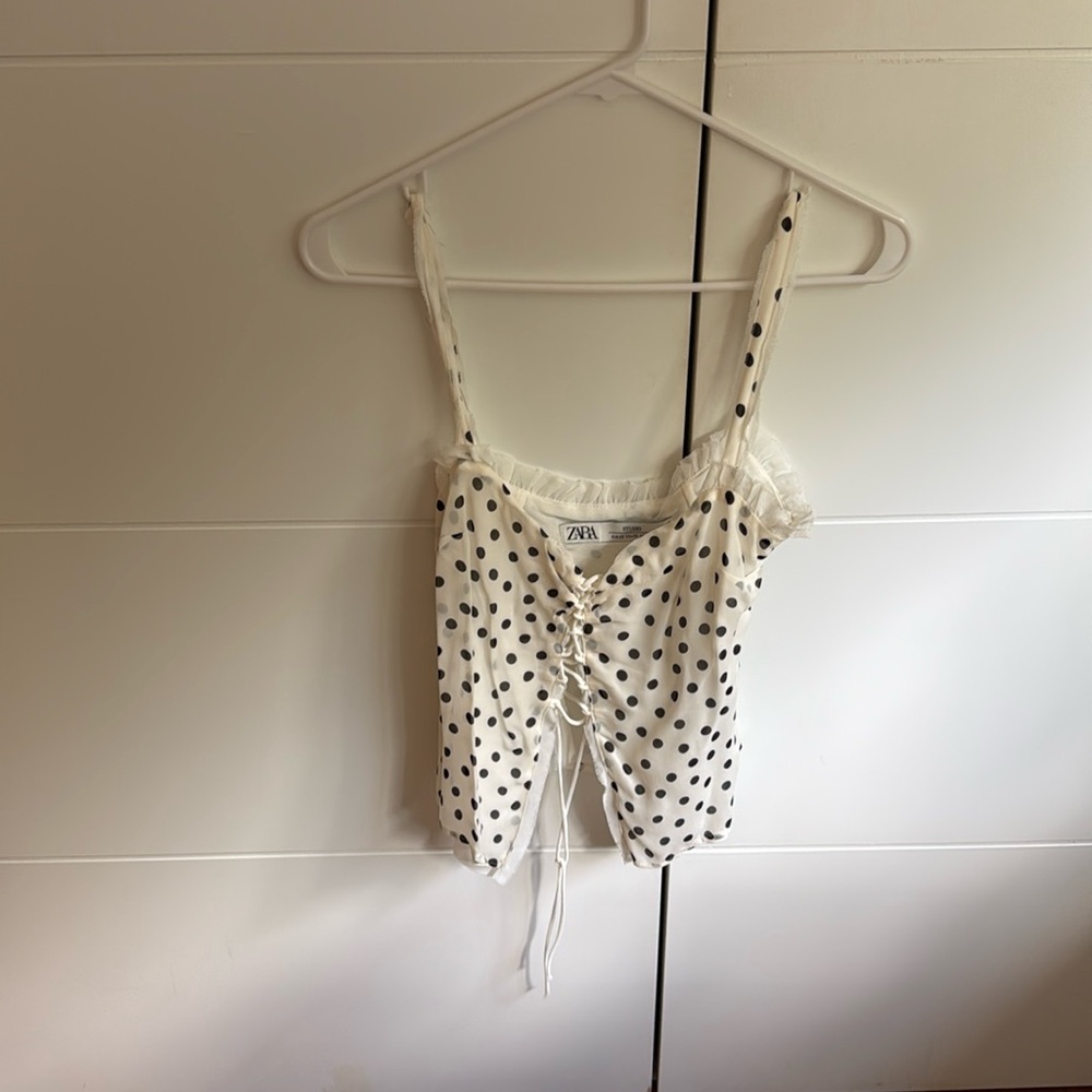 Zara dots black and white corset top size XS